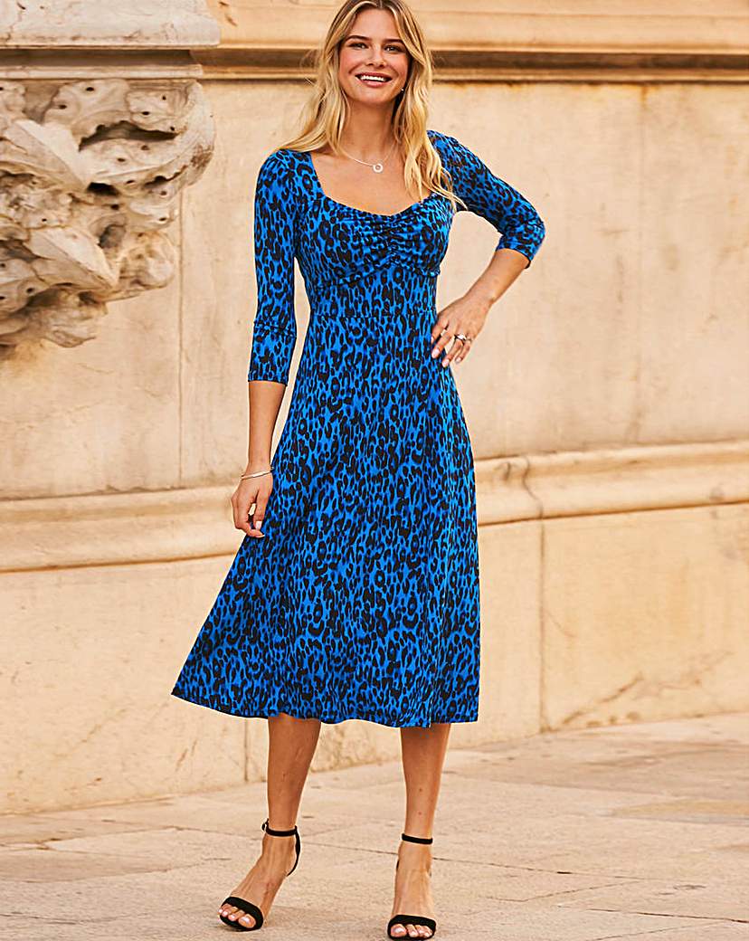 Sosandar Leopard Print Midi Dress
