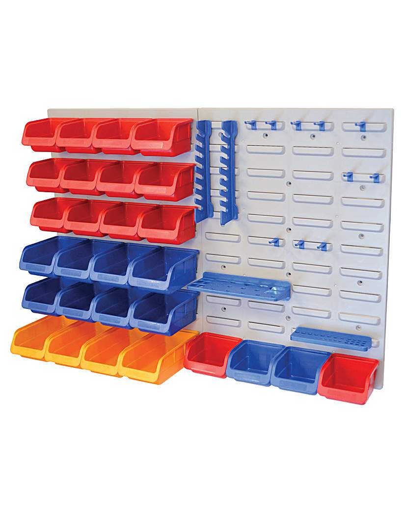 43pc Storage Bin Set C/w Wall Panels 43pc Storage Bin Set C/w Wall Panels