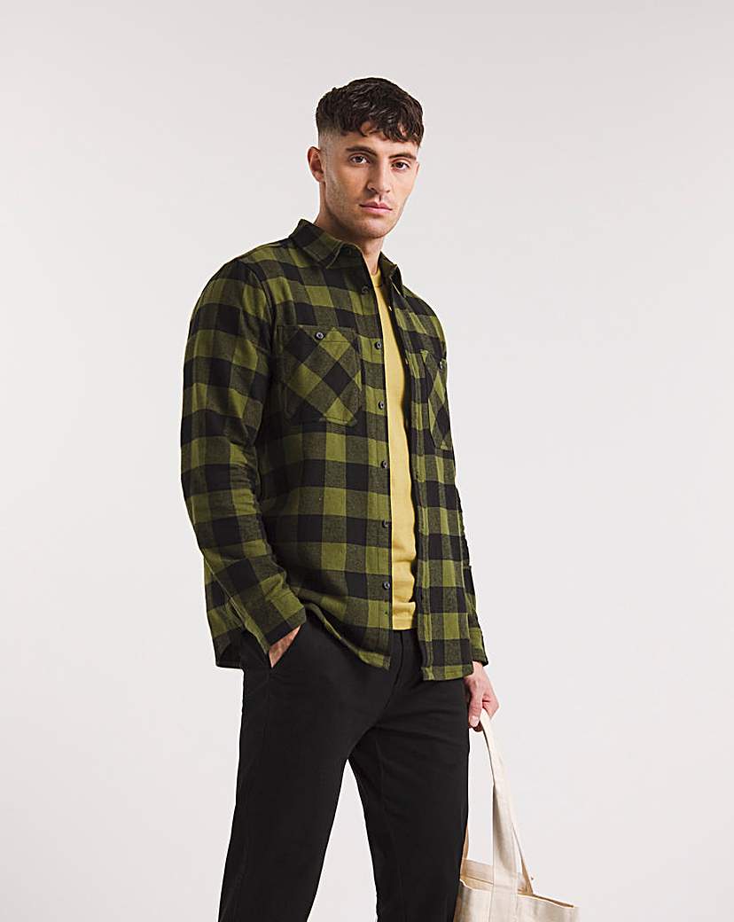 Double Pocket Check Flannel Shirt LS