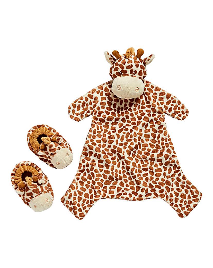 Baby Giraffe Blanket and Bootie Gift Set Baby Giraffe Blanket and Bootie Gift Set