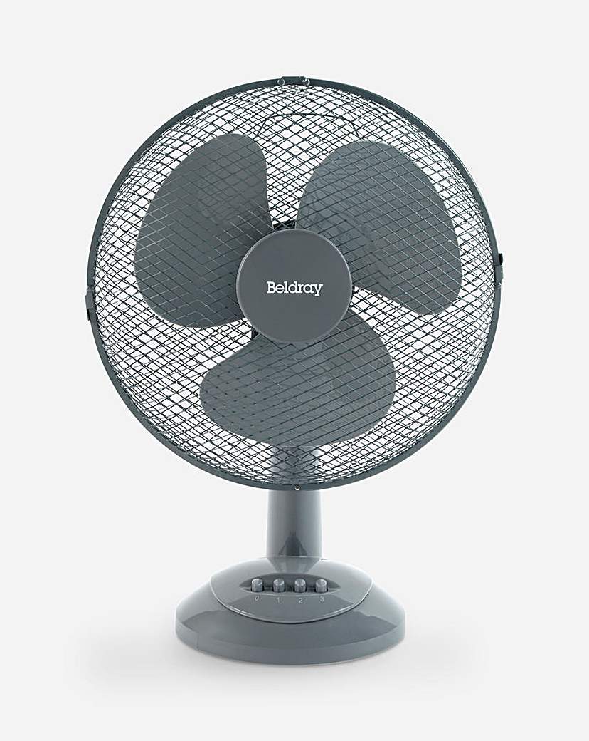 Beldray Grey 12Inch Oscillating Desk Fan
