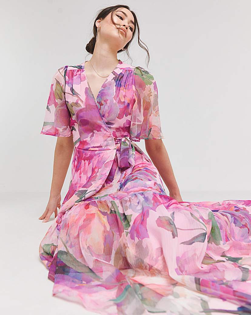 Hope & Ivy Tessa Floral Wrap Maxi Dress