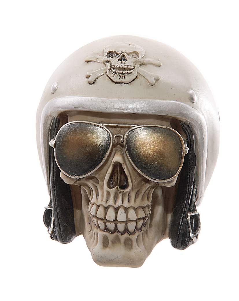 Novelty Skull with Helmet and Sunglasses Novelty Skull with Helmet and Sunglasses