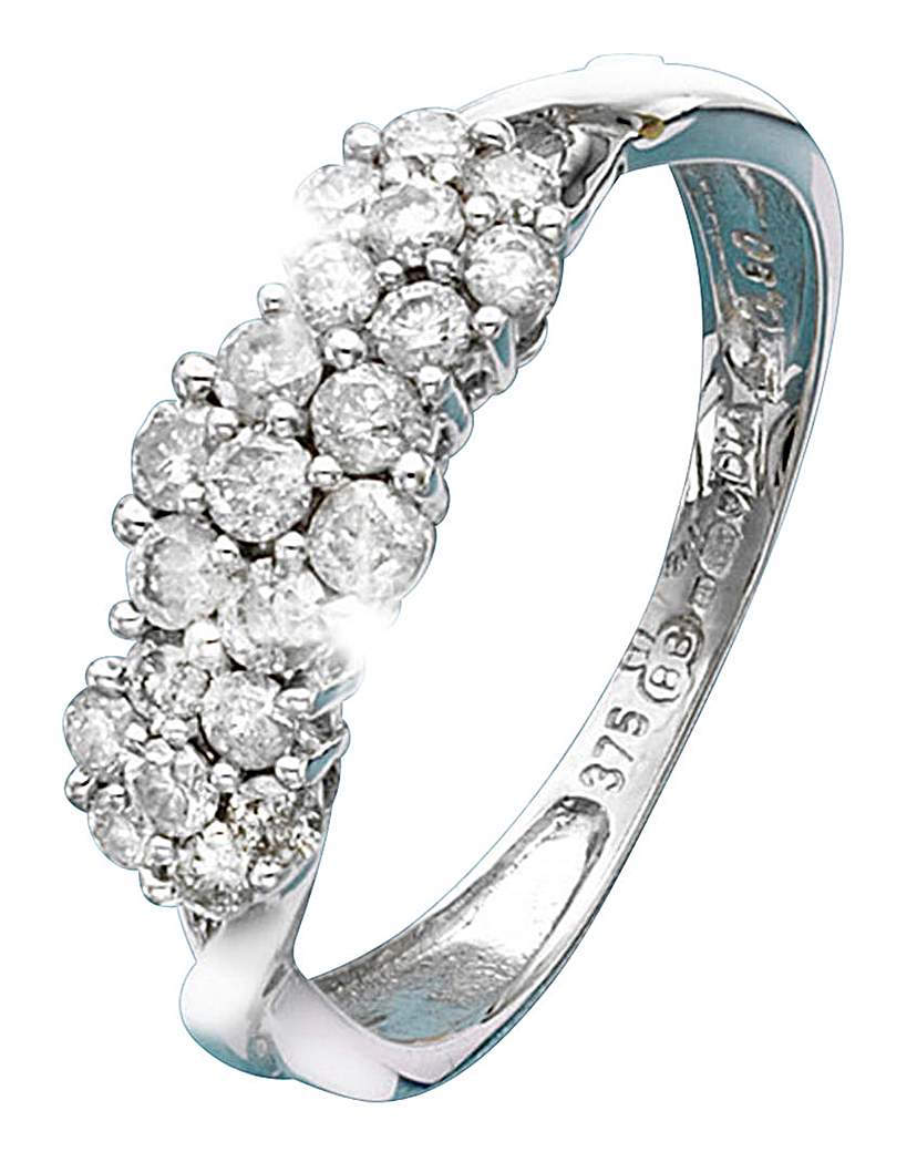 9 Carat Gold 1/2ct Diamond Cluster Ring 9 Carat Gold 1/2ct Diamond Cluster Ring