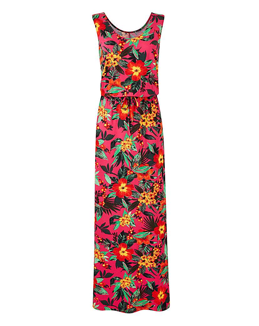 Pink Tropical Print Maxi Dress Pink Tropical Print Maxi Dress