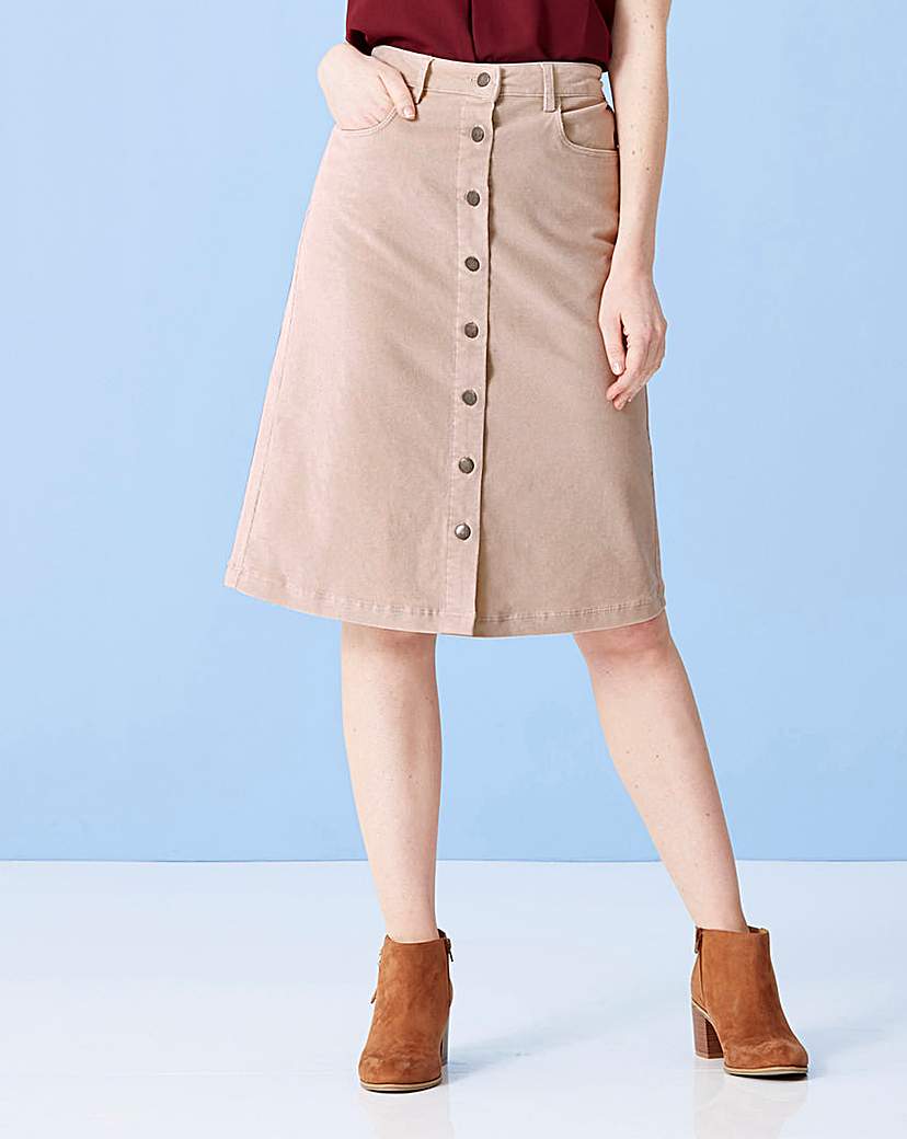Cord Button Front Skirt Cord Button Front Skirt