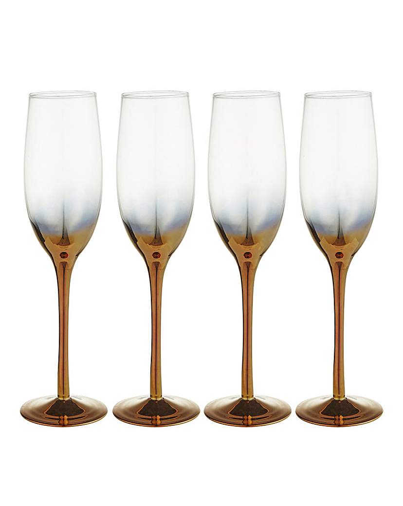 Gold Ombre Champagne Flutes Set of 4 Gold Ombre Champagne Flutes Set of 4