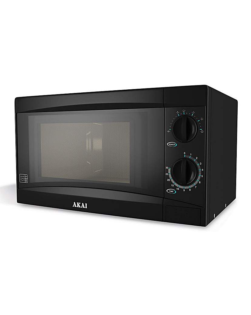 AKAI 800W 20Litre Manual Black Microwave AKAI 800W 20Litre Manual Black Microwave
