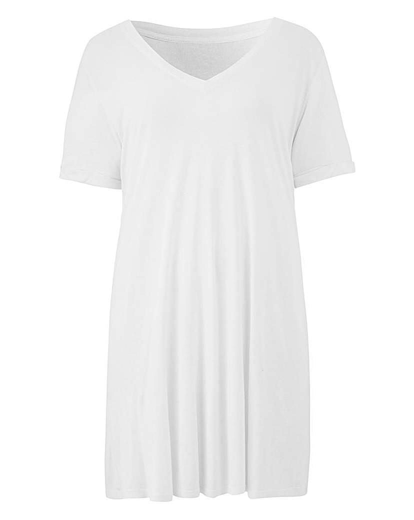 White V Neck Viscose Tshirt White V Neck Viscose Tshirt