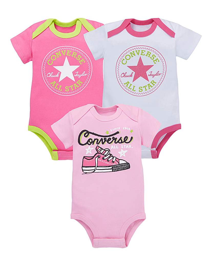 Baby Clothes Converse Baby Girls Pack Three Rompers