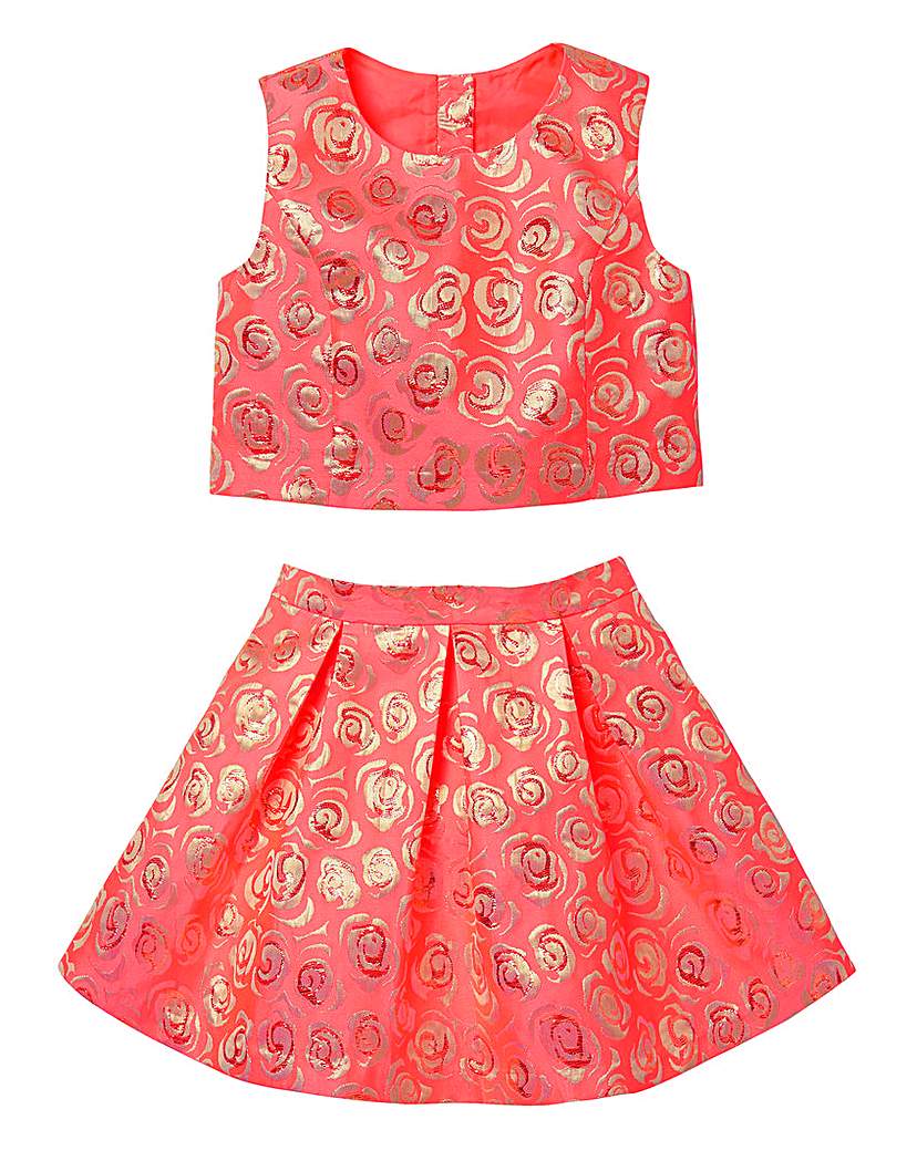 KD Girls Brocade Top and Skirt Set KD Girls Brocade Top and Skirt Set