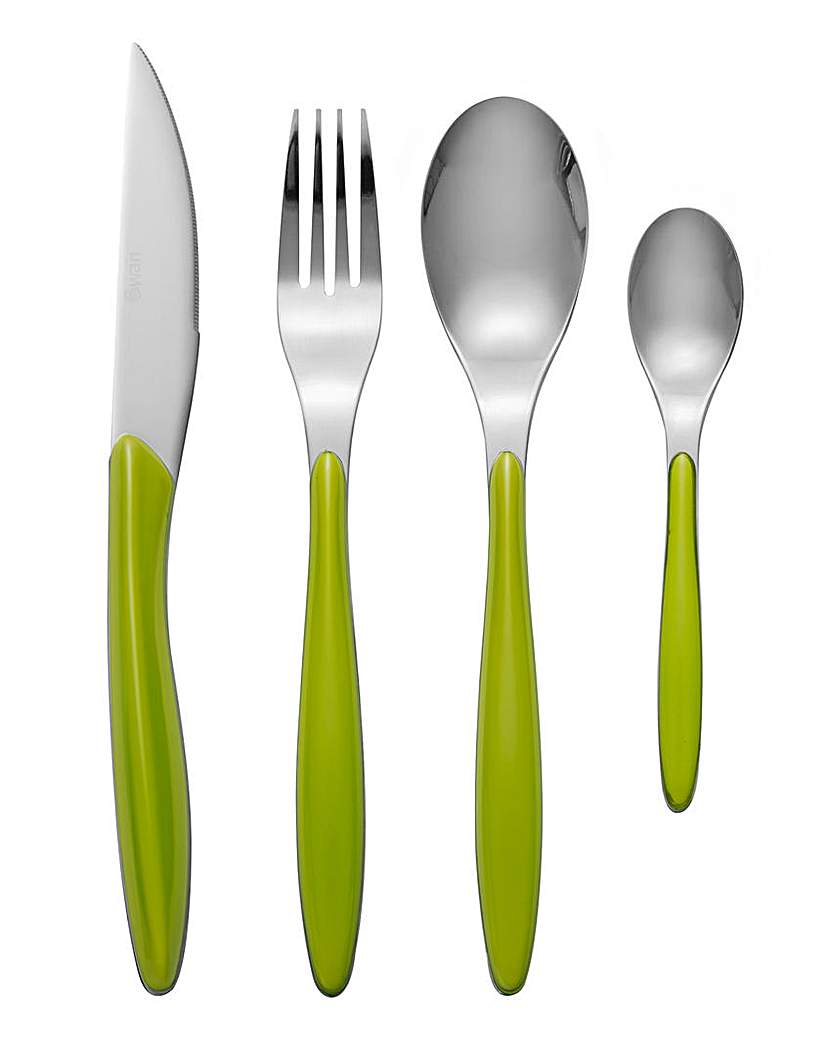 Swan Oslo 24 Piece Cutlery Set Green Swan Oslo 24 Piece Cutlery Set Green