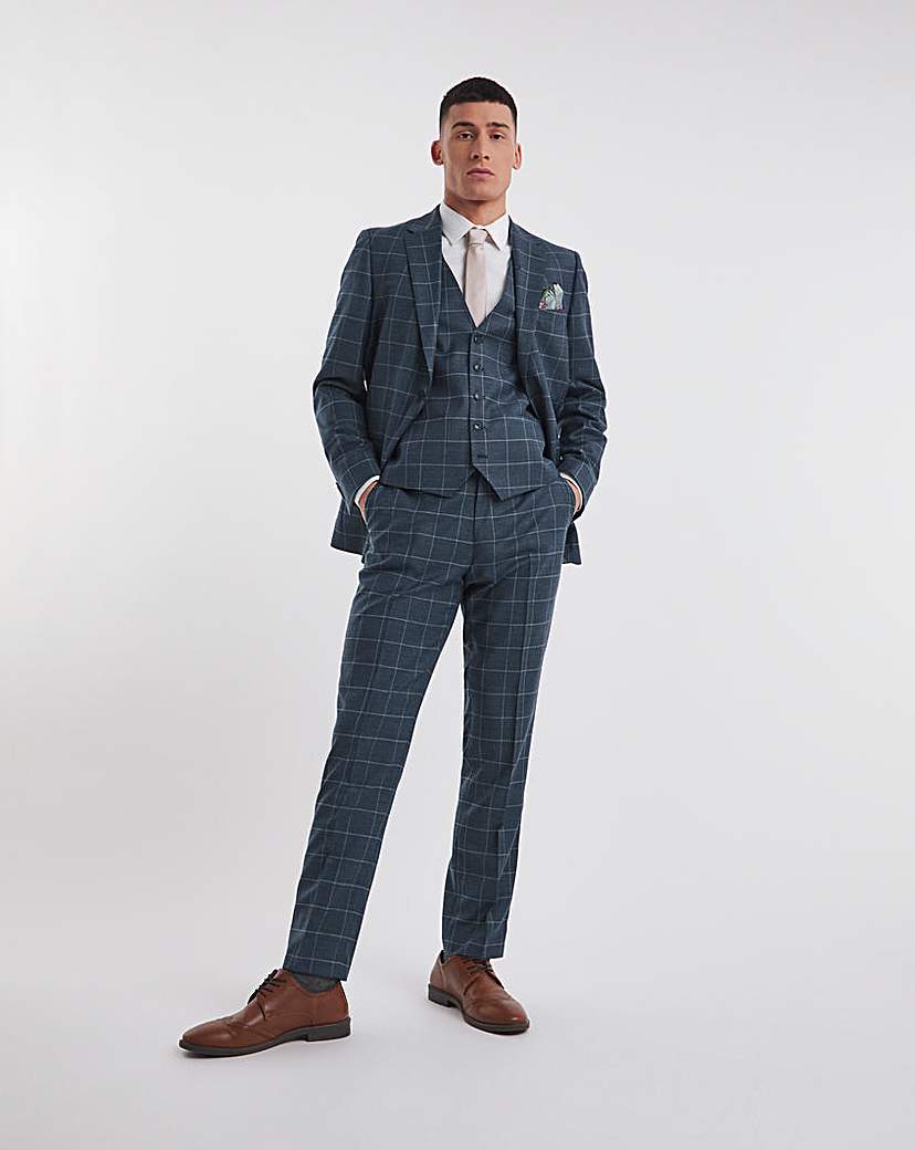 William Hunt Flannel Check Suit Trouser