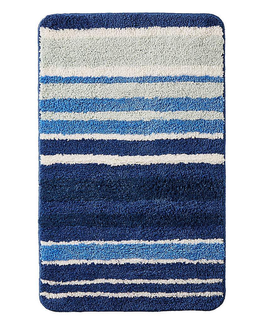 Oslo Stripes Bath Mat Blue Oslo Stripes Bath Mat Blue