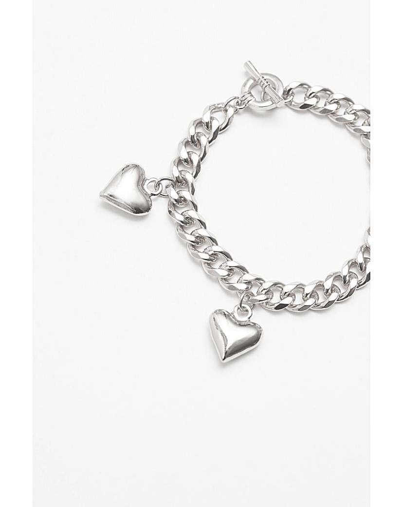 Mood Puffed Heart Charm Chain Bracelet