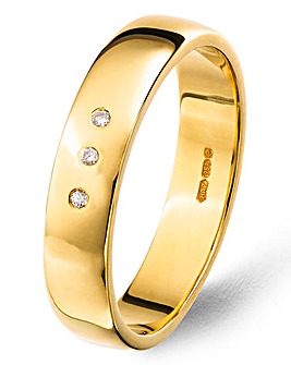 9ct Gold Plated Diamond Wedding Band