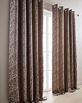 Cuba Woven Lined Eyelet Curtains