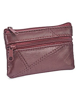 Leather Coin Purse Burgundy
