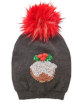 Christmas Pudding Bobble Hat
