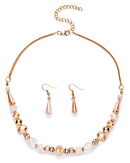 Beaded Necklace and Earrings Set