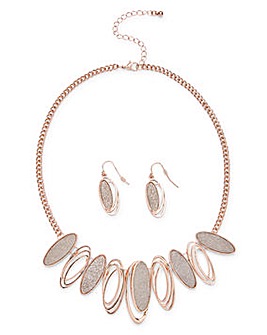 Glitter Necklace and Earrings Set