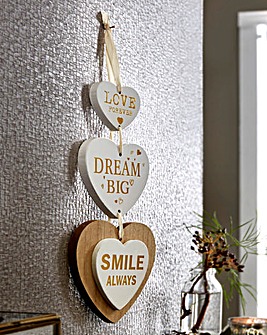 Dream Big Wooden Hanging Hearts