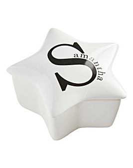Personalised Initial Star Trinket Box