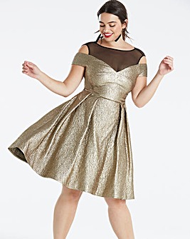 Coast Jiana Metallic High Low Dress