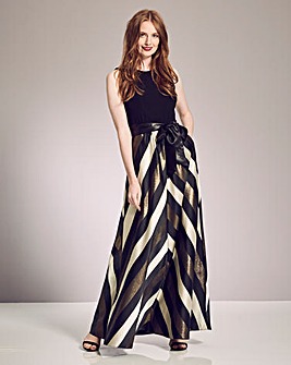 Gina Bacconi Chevron Maxi Dress