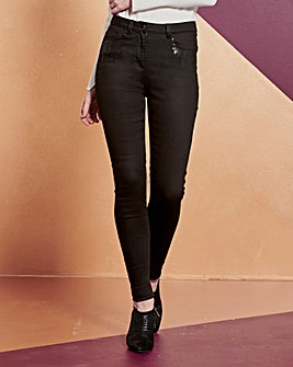 Sophia Fly Front Sequin Jeggings Reg