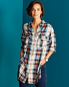 Blue Check Oversized Shirt