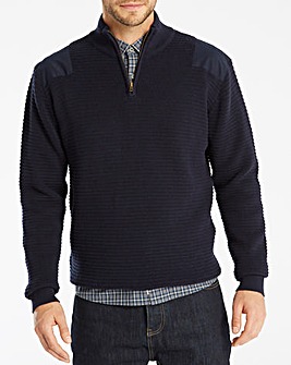 Jacamo 1/4 Zip Patch Jumper Regular