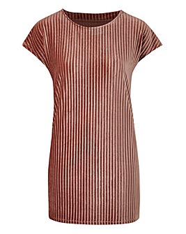 Dusky Pink Textured Velvet Shell Top