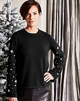 Embellished Sleeve Jumper
