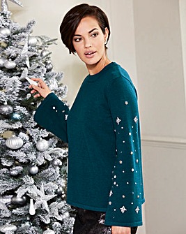 Embellished Sleeve Jumper