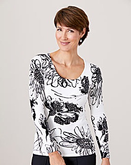 Print Jumper with Embellishment