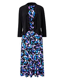 Floral Print Dress & Shrug L45