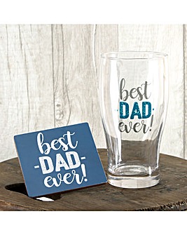 Dad Glass and Coaster Set