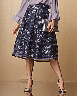 Stripe Printed Mesh Prom Skirt