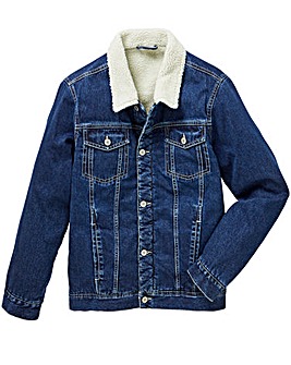 Jacamo Borg Lined Denim Jacket Long