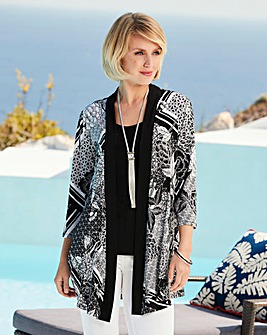 Nightingales Print Jersey Kimono