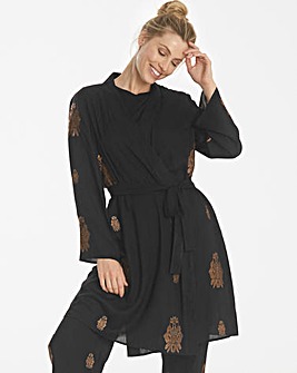 Luxury Metallic Embroidered Wrap Gown