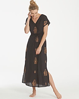 Luxury Rose Metallic Embroidered Kaftan