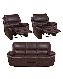 Bentley Leather 3 Seater Plus 2 Chairs