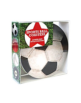 Sports balls beer mat coaster set