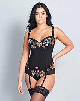 Figleaves Curve Floral Basque Black