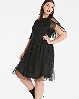 Simply Be Fringed Mesh Dress