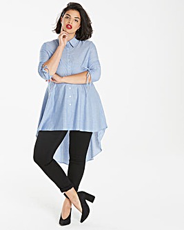 Simply Be Striped Dipped Back Shirt