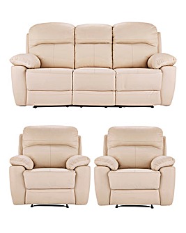 Roma Leather 3 Seater and 2 Chairs
