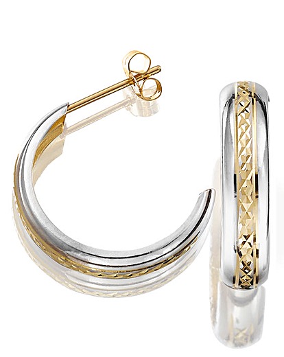 9ct Gold Half Hoop Two Tone Earrings J D Williams 9ct Gold Half Hoop Two Tone Earrings At Jdwilliams Co Uk